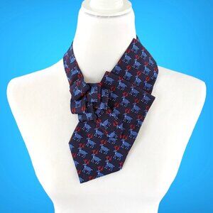 Holiday Ascot Scarf Made From A Repurposed Silk Necktie. NEW